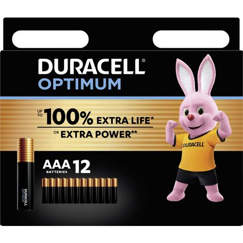 Duracell Optimum Micro (AAA)-Batterie Alkali-Mangan 1.5 V 12 St.