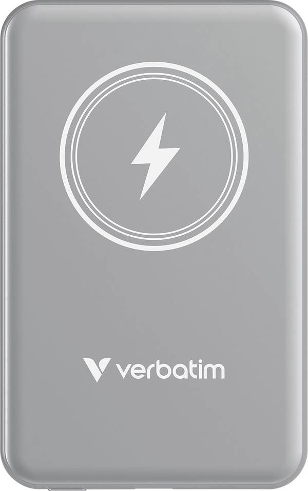 Verbatim Charge 'n' Go - Induktive Power Bank - magnetische Halterung - Li-Pol - 5000 mAh - 20 Watt - 2.4 A - Apple Fast