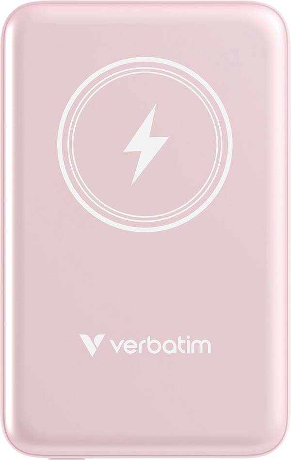 Verbatim Charge 'n' Go Magnetic Wireless Powerbank 10000 mAh Fast Charge, Quick Charge 3.0, USB PD 3.0, Adaptive Fast Charge LiPo USB-C® Pink