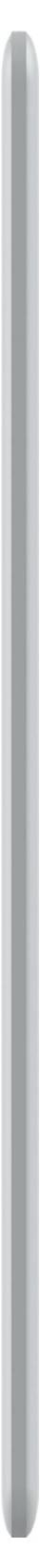 Eine lange, silbern glänzende Metallstange, zylindrisch und reflektierend, liegt vertikal positioniert auf einen weißen Hintergrund.