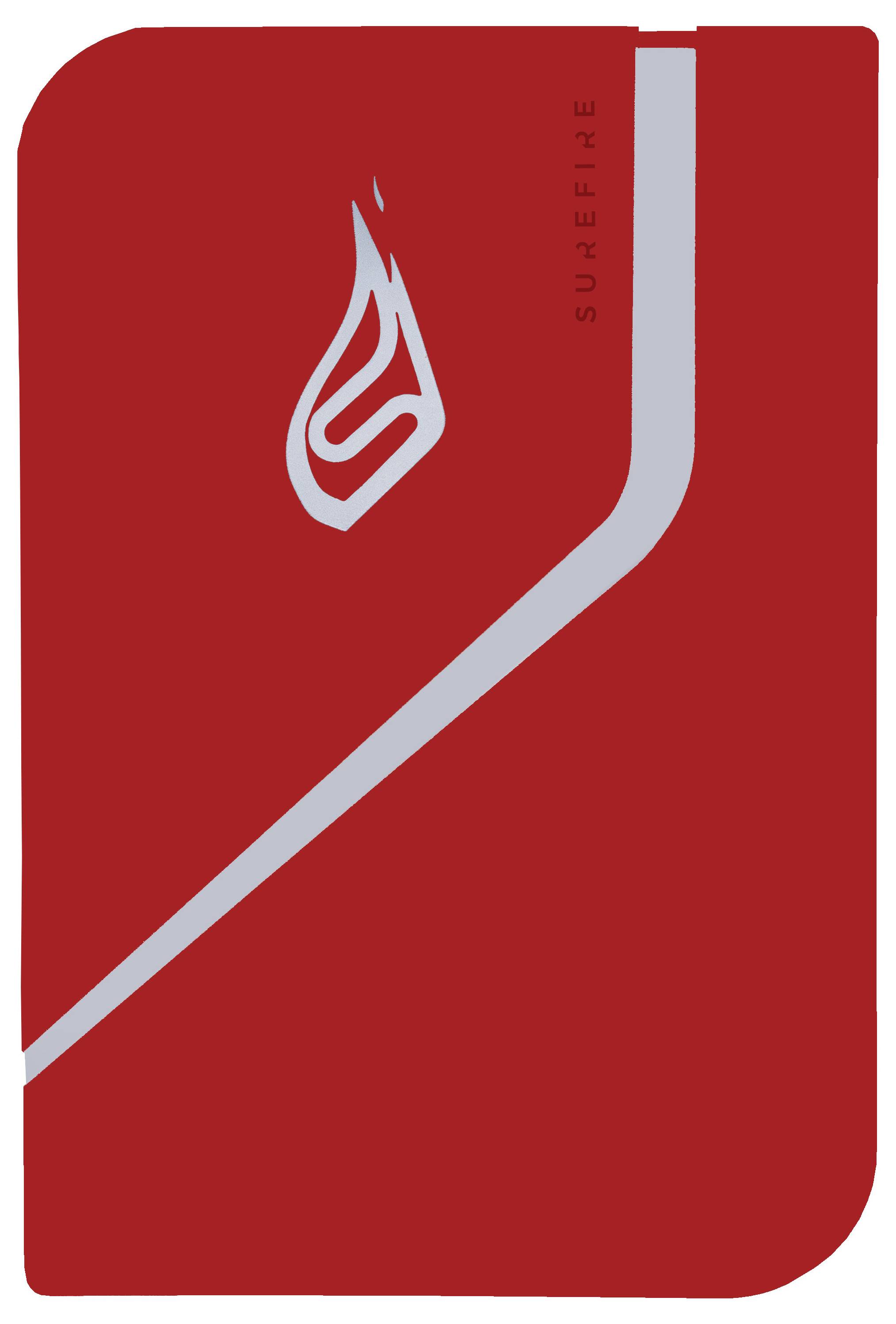 Rote Streichholzschachtel mit stilisiertem Flammensymbol und dem Wort 'Sunfire' am Rand.