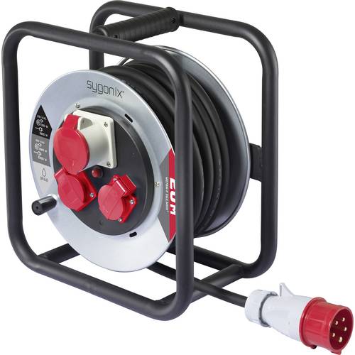 Sygonix SY-10236114 Kabeltrommel 20 m Schwarz CEE-Stecker 16 A 5polig