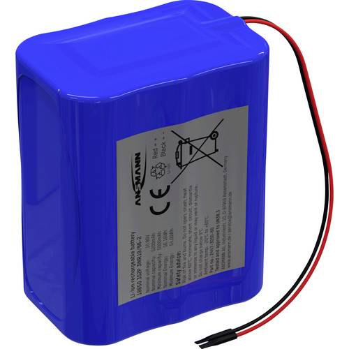 Ansmann 3S2P Akkupack 6x 18650 Kabel Li-Ion 10.8V 5200mAh Akkupack 6x Li-Ion 10.8 V 5200 mAh