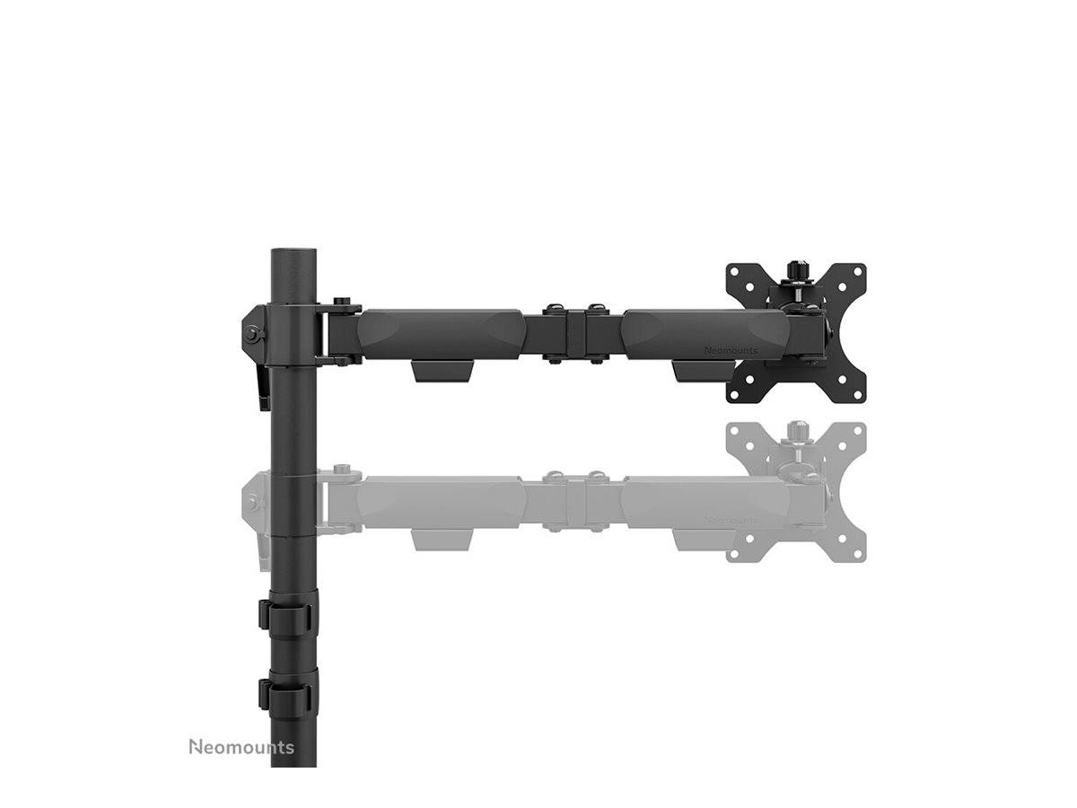 Ein Monitorarm mit neigbarem und rotierbarem Gelenk, geeignet für die Befestigung an Schreibtischen. Ideal zur ergonomischen Optimierung.