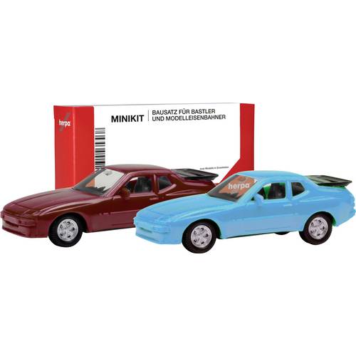 Herpa 012768-004 H0 PKW Modell Porsche 944, rot und blau