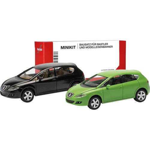 Herpa 013970 H0 PKW Modell Seat Leon, schwarz und grün