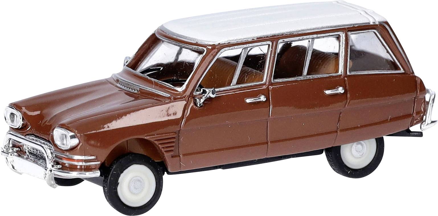 Herpa 038959 H0 PKW Modell Citroën AMI 6 Break, braun/Dach weiß