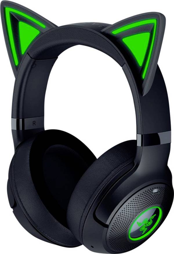 RAZER Kraken Kitty V2  Over Ear Headset Kabellos, Bluetooth® Stereo Schwarz Mikrofon-Rauschunterdrückung Leichtbügel Gaming