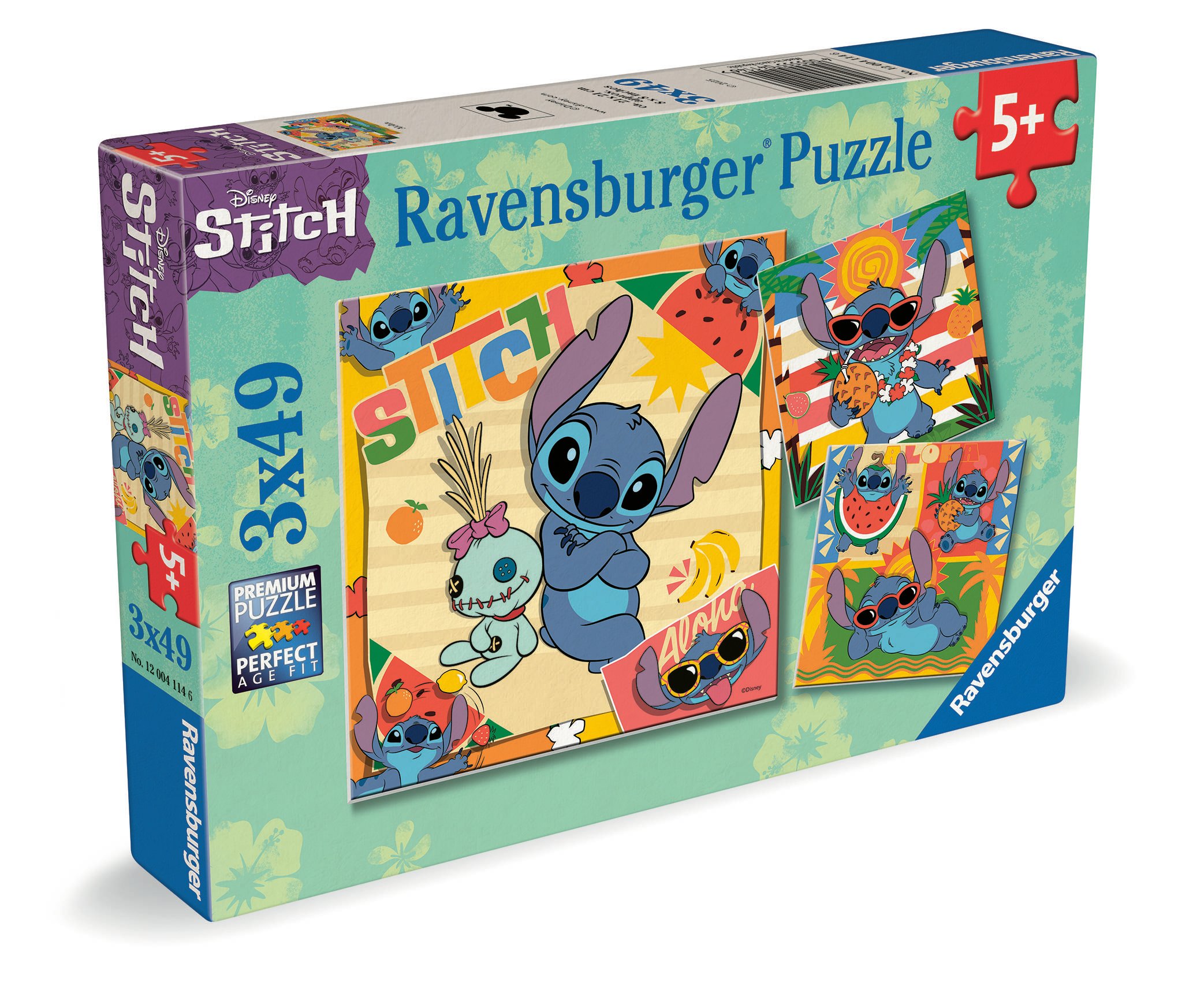Kinderpuzzle 3x49 Teile - Disney Stitch 12004114 1 St.
