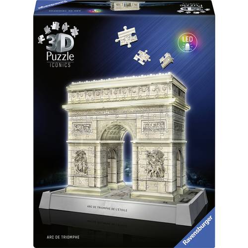 Ravensburger 3D Puzzle Iconics: Triumphbogen Paris mit LED 12008029 1 St.