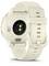 Eine beige Sportuhr von Garmin mit Pulssensor und Quick Release-Armband, wasserdicht bis 50 Meter.