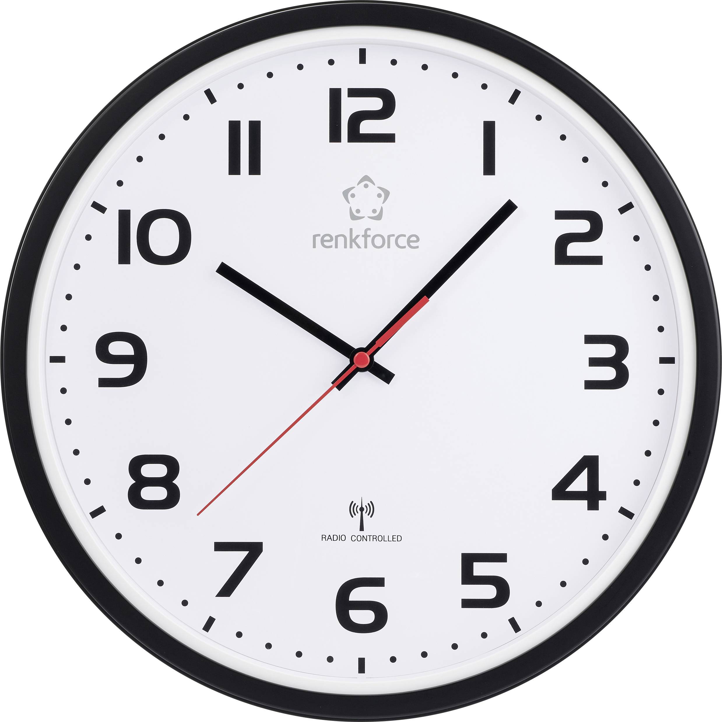 Renkforce RF-6826036 Funk Wanduhr 320 mm x 45.5 mm Weiß/Schwarz