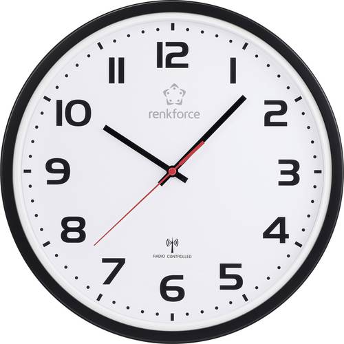 Renkforce RF-6826036 Funk Wanduhr 320 mm x 45.5 mm Weiß/Schwarz
