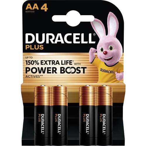 Thumbnail - Duracell Plus Power Boost Mignon (AA)-Batterie Alkali-Mangan 1.5 V 4 St.