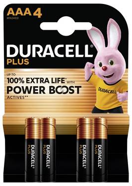Duracell Plus Power Boost Micro (AAA)-Batterie Alkali-Mangan  1.5 V 4 St.