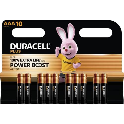 Thumbnail - Duracell Plus Power Boost Micro (AAA)-Batterie Alkali-Mangan 1.5 V 10 St.