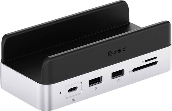 ORICO USB-C® Dockingstation  VS10 Mini Dock Desktop Stand   integrierte Halterung, integrierter Kartenleser, M.2 SSD Steckplatz