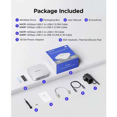 ORICO USB-C® Dockingstation MiniLink M49P Passend für Marke Dockingstations: Apple Mac mini M.2 SSD Steckplatz-11