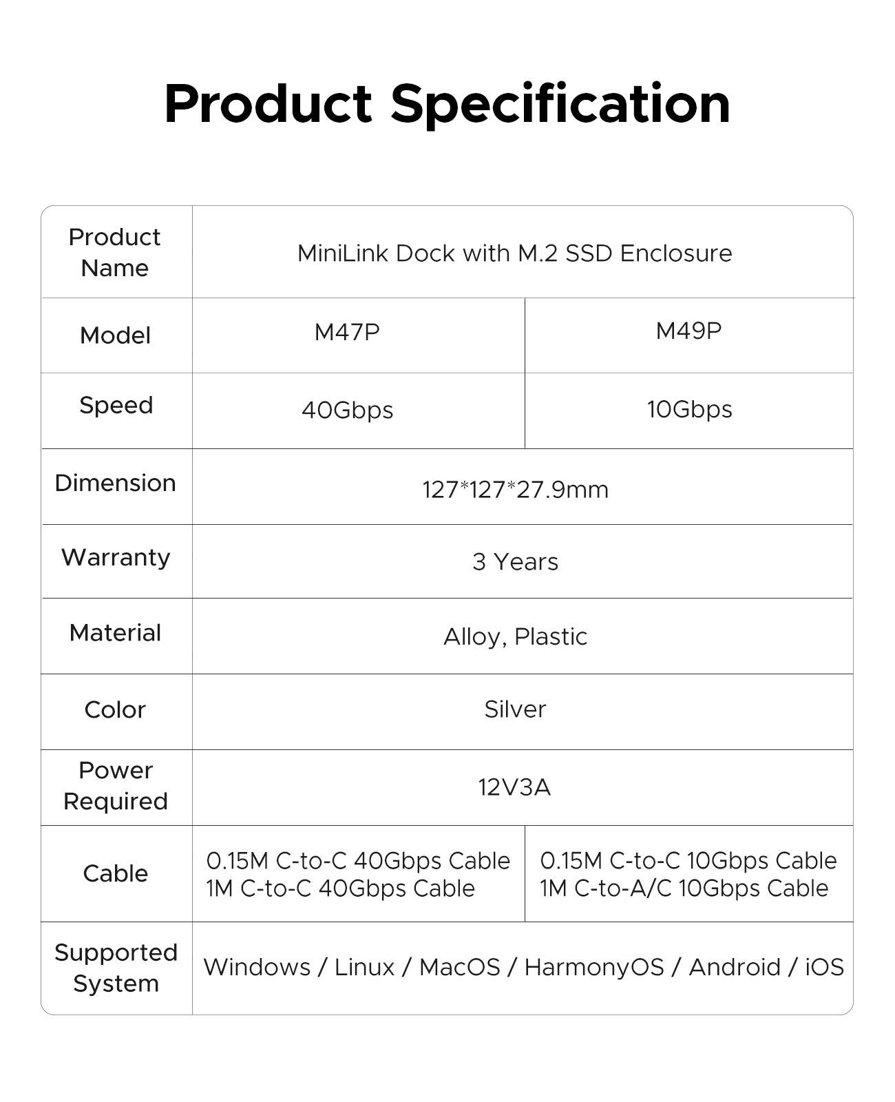 ORICO USB-C® Dockingstation MiniLink M49P Passend für Marke Dockingstations: Apple Mac mini M.2 SSD Steckplatz-12