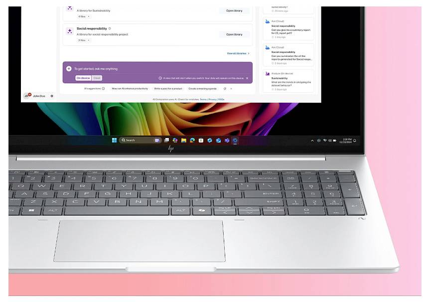 HP Notebook EliteBook 8 G1a 35.6 cm (14 Zoll) WQXGA AMD Ryzen AI 5 340 32 GB RAM 512 GB SSD Deutsch, QWERTZ Silber AD3F8-5