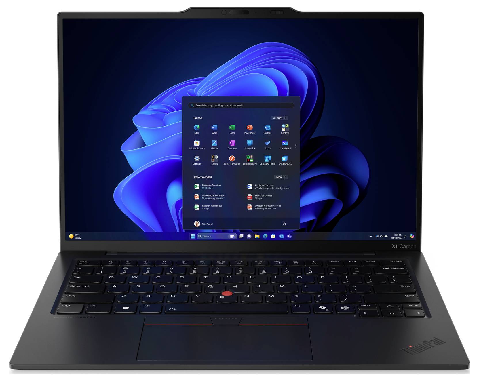 Lenovo Notebook ThinkPad X1 35.6 cm (14 Zoll) 2.8K Intel® Core™ Ultra 7 (Series 2) 258V 32 GB RAM 1 TB SSD Deutsch, QWER-1