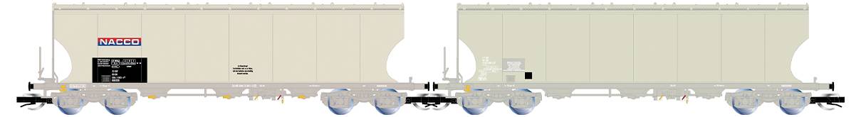 Arnold HN9757 N 2er-Set 4-achsiger Silowagen NACCO der DB