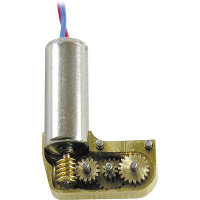 'Ein Getriebemotor mit Metallzahnrädern' steht im Mittelpunkt des Bildes.