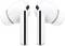 Weiße kabellose Ohrhörer mit Silikonspitzen, versehen mit länglichen Stielen und schwarzen Akzenten, entwickelt für angenehmes In-Ear-Tragegefühl und Geräuschunterdrückung.