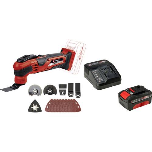 Set bestehend aus Einhell PXC Akku-Multifunktionswerkzeug Power X-Change VARRITO und Einhell Power X-Change Start-Kit 18...