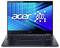 Ein schlankes Acer-Laptop mit einem blau digital gestalteten Bildschirm, auf dem der Text 'acer' und ein 'ai' Design-Logo zu sehen sind, was Künstliche Intelligenz-Technologie symbolisiert.