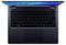 Ein schlanker schwarzer Laptop mit einem leuchtend blauen Bildschirm, der eine vollständige QWERTZ-Tastatur und ein großes Touchpad zeigt. Das Gerät ist flach geöffnet.
