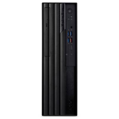 Ein schwarzer Desktop-Computerturm mit vertikaler Streifendesign, frontseitigen Anschlüssen wie USB und Audio sowie einem Diskettenlaufwerk an der Oberseite.