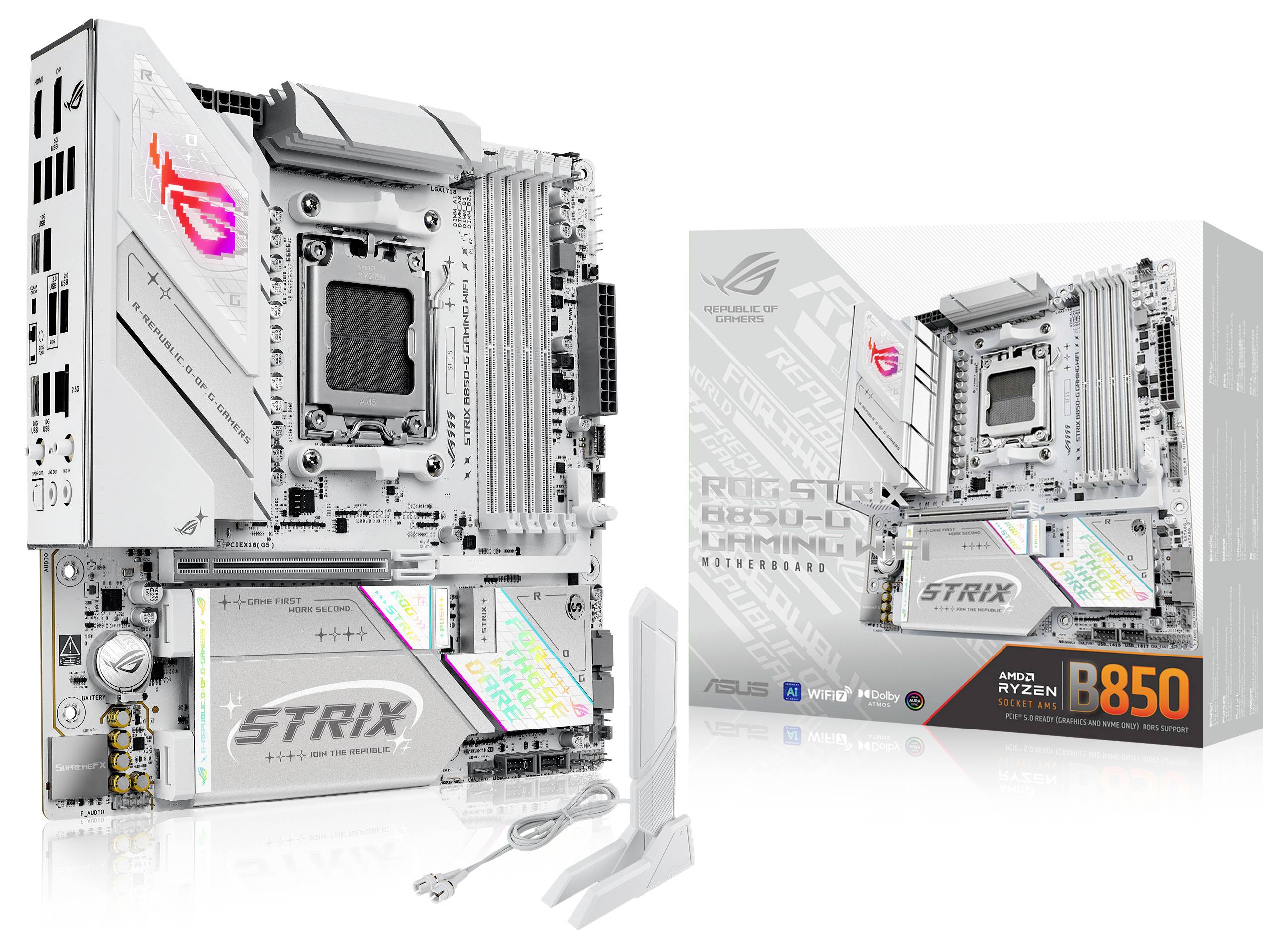 Asus ROG STRIX B850-G Mainboard Sockel (PC) AMD® AM5 Formfaktor (Details) Micro-ATX Mainboard-Chipsatz AMD® B850-8