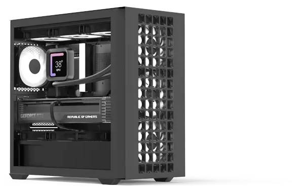 AeroCool D302A-G-BK Mini-Tower PC-Gehäuse Schwarz, Weiß