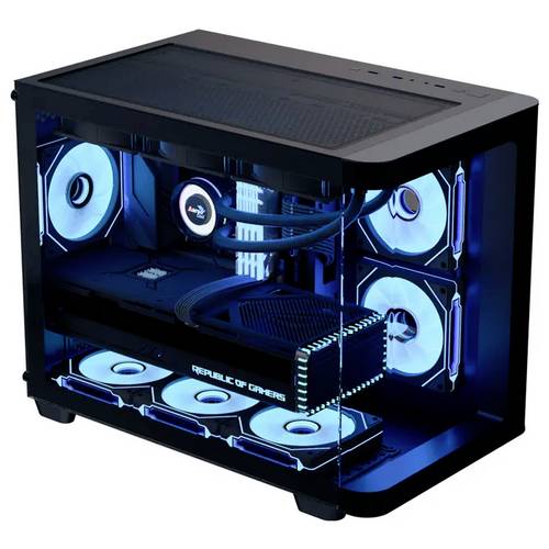 Thumbnail - AeroCool P300C-G-BK-V1 Mini-Tower PC-Gehäuse Schwarz, Weiß
