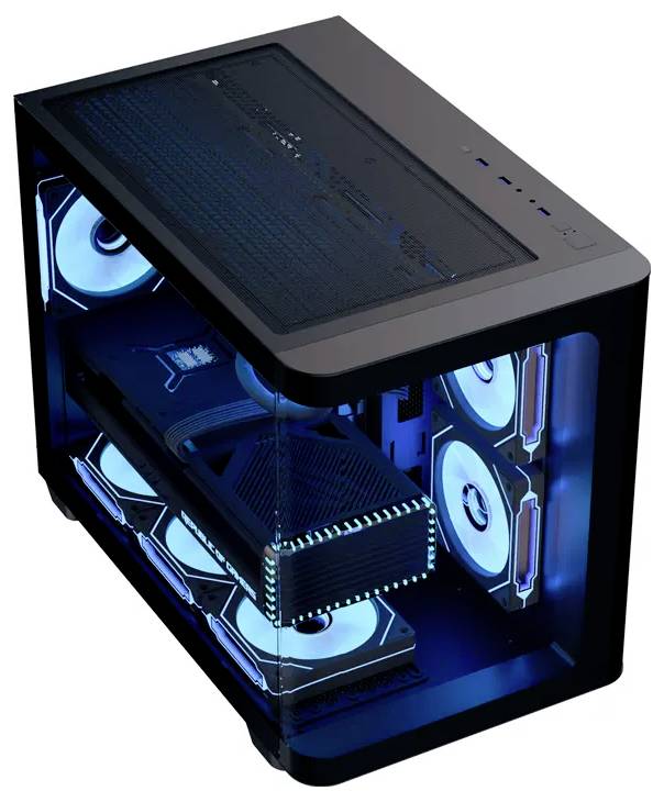 AeroCool P300C-G-BK-V1 Mini-Tower PC-Gehäuse Schwarz, Weiß-2