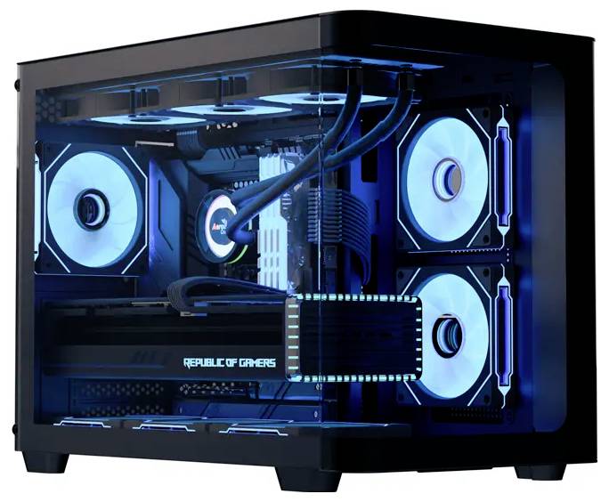 AeroCool P300C-G-BK-V1 Mini-Tower PC-Gehäuse Schwarz, Weiß-4