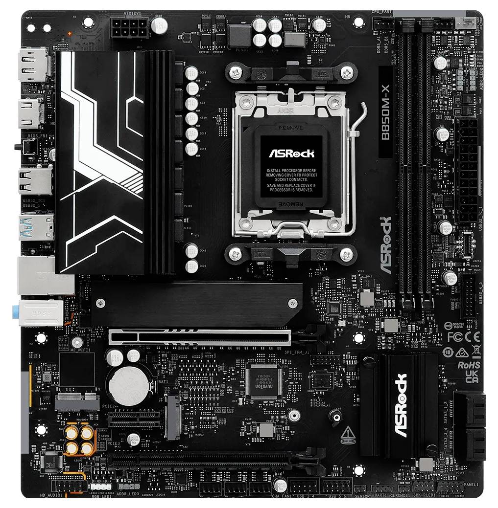 ASRock B850M-X Mainboard Sockel (PC) AMD® AM5 Formfaktor (Details) Micro-ATX Mainboard-Chipsatz AMD® B850-4