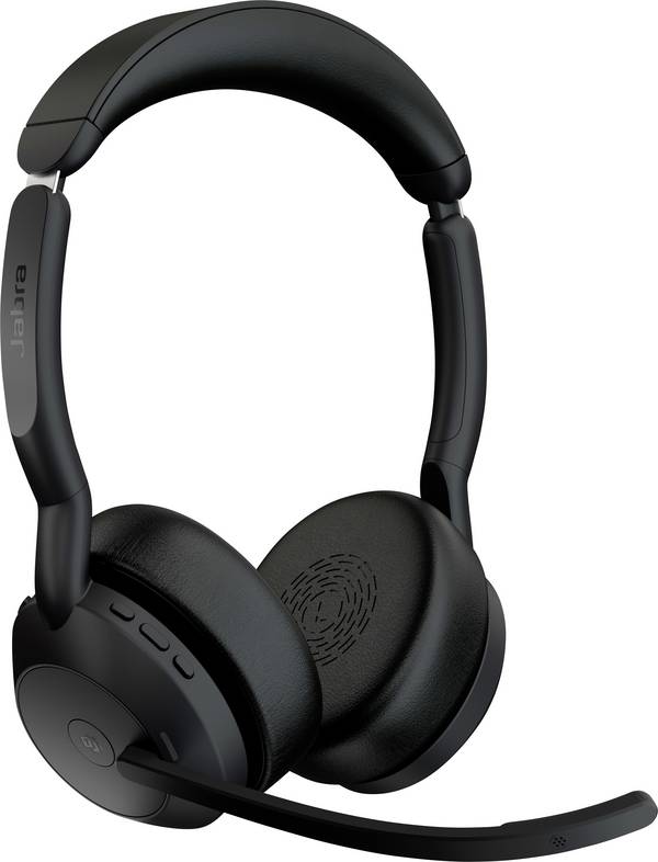 Jabra Evolve2 55 Link 380/390a UC Stereo On Ear Headset Bluetooth® Stereo Schwarz Mikrofon-Rauschunterdrückung, Noise Cancelling Computer