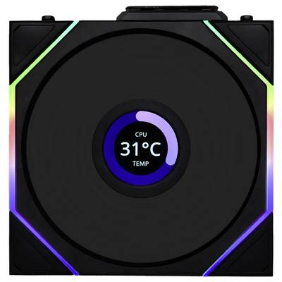Lian Li 12RTLLCD1W1B PC-Gehäuse-Lüfter Mehrfarbig (B x H x T) 120 x 28 x 124 mm inkl. Display, inkl. LED-Beleuchtung, in-2