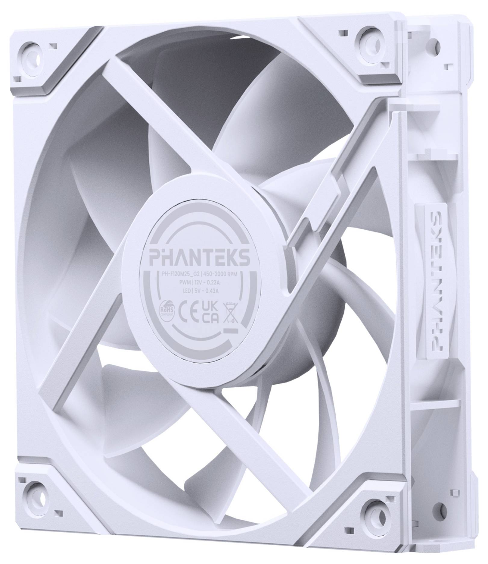 Phanteks PH-F120M25_G2_DWT01 PC-Gehäuse-Lüfter Weiß (B x H x T) 120 x 25 x 120 mm-2