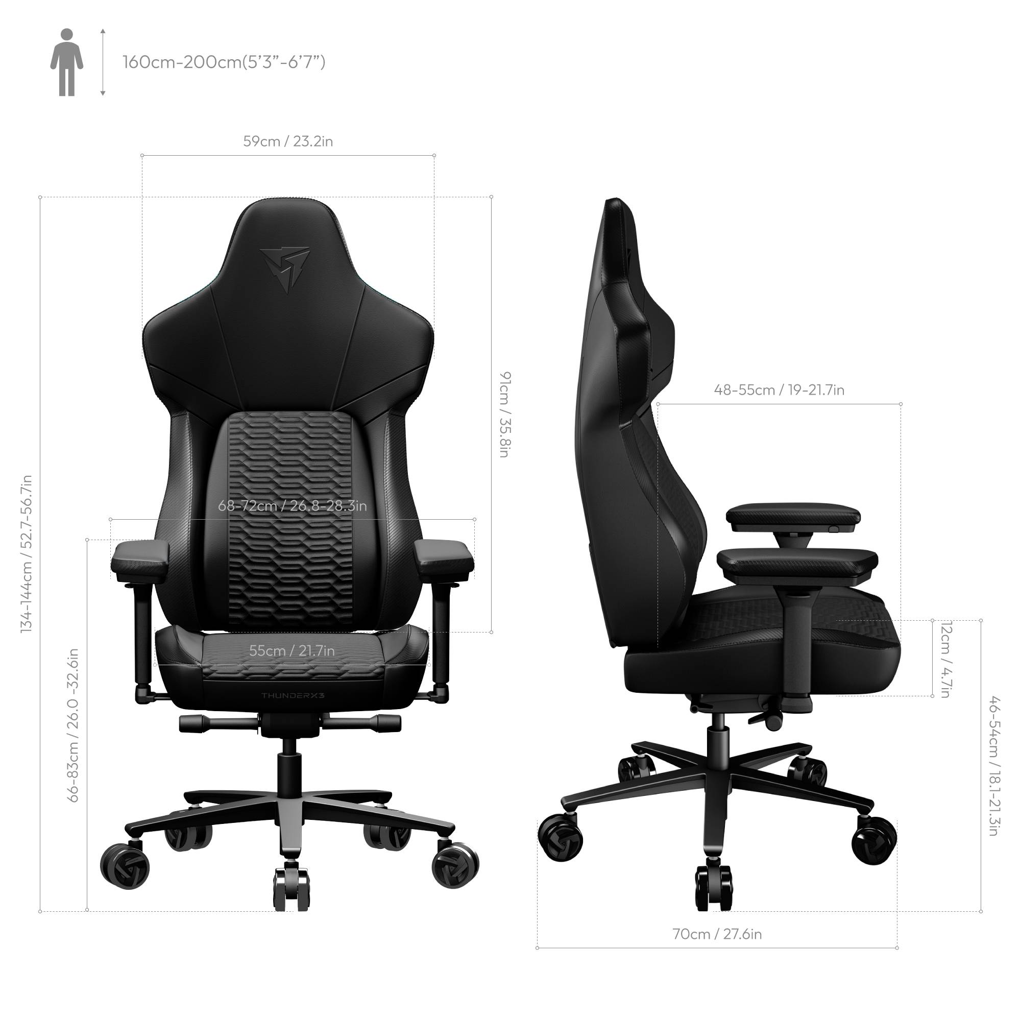 ThunderX3 TEGC-2055101.11 Gaming-Stuhl Schwarz-8