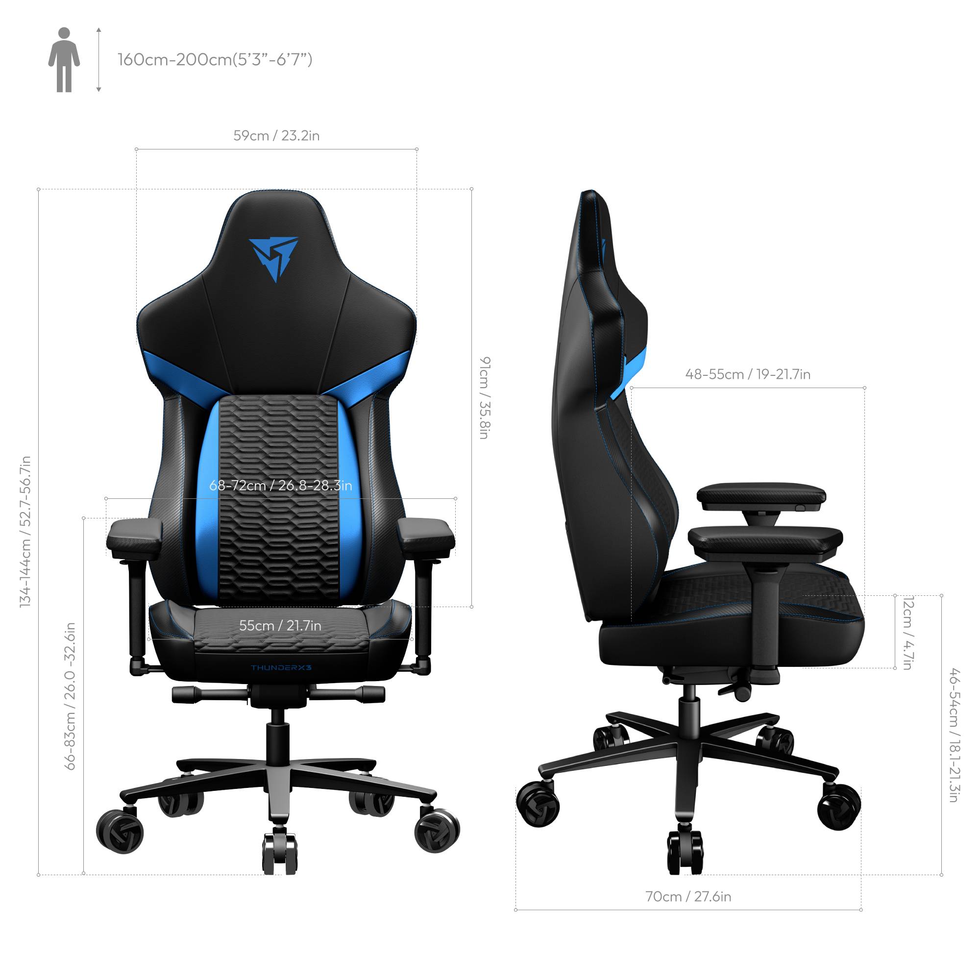 ThunderX3 TEGC-2055101.B1 Gaming-Stuhl Schwarz, Blau-9