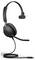 Ein schwarzes, einseitiges Headset mit Mikrofon und Kabel, geeignet für Telefonate oder Online-Meetings.
