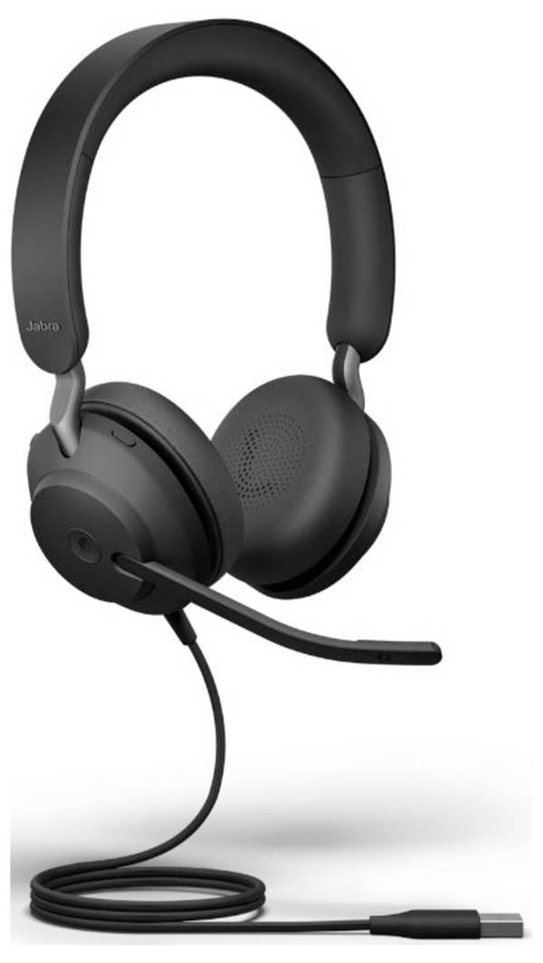 Jabra Evolve2 40 SE USB C/A MS Stereo  On Ear Headset kabelgebunden Stereo Schwarz Mikrofon-Rauschunterdrückung, Noise Cancelling Lautstärkeregelung Computer