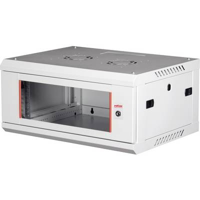 Ein Servergestell aus Metall mit einer transparenten Frontscheibe, Seitenverriegelungen und Lüftern auf der Oberseite.