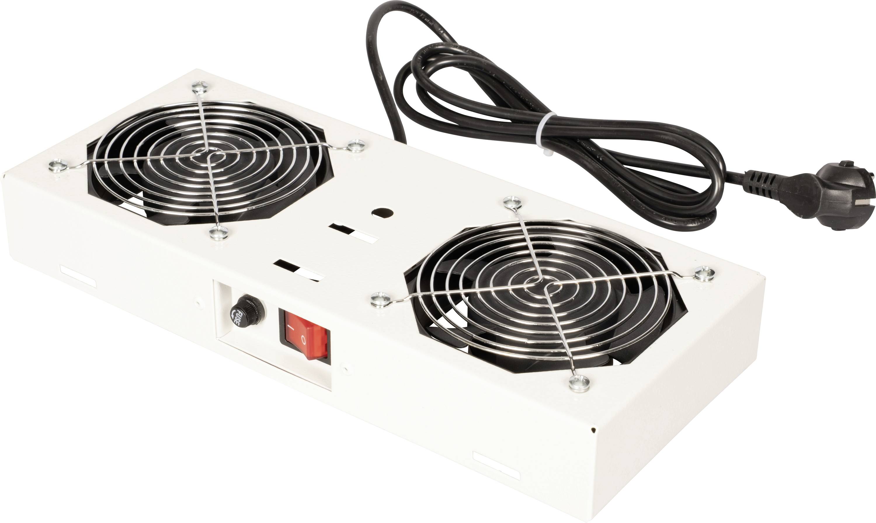 Roline ventilatorunit met 2 ventilatoren , voor 19 inch wandbehuizing grijs