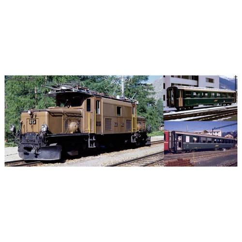 KATO K10-1987 N Personenzug mit Ge 6/6 I Krokodil + 4x EW I der RhB