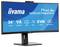 Ein gebogener 34-Zoll-Monitor von iiyama ProLite mit KVM-Switch und USB-C, 5MP-Kamera. Auflösung: 3440x1440, 1500R Krümmung.