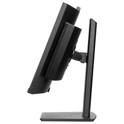Ein Flachbildschirm-Monitor von der Seite, zeigt den verstellbaren Ständer und die schlanke Bauweise.